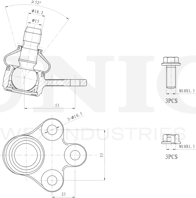 Опора шаровая (Unio). Артикул SSP-20076