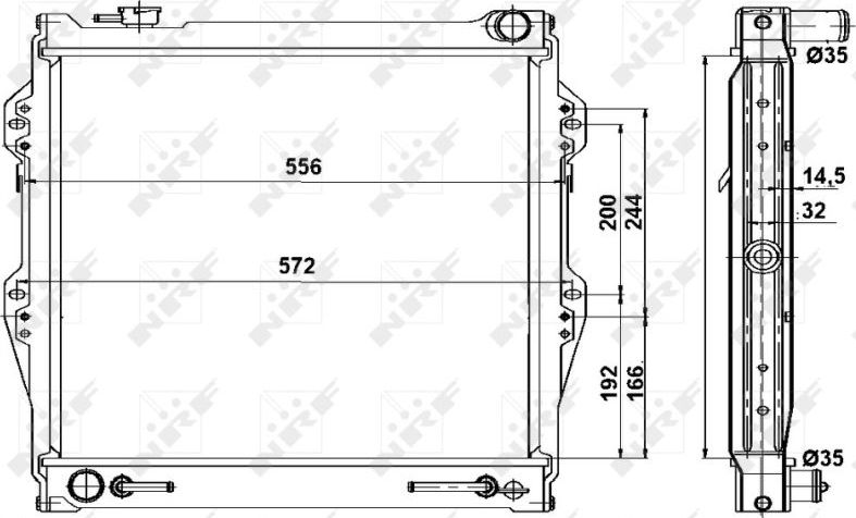 Радиатор охлаждения двигателя NRF (алюминий). Артикул 52091