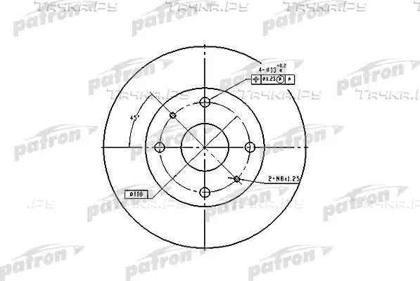 Тормозной диск Patron передний для Nissan 100NX 1990-1994. Артикул PBD2576