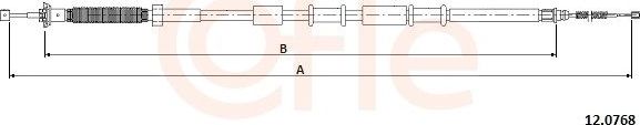 Трос ручника (тросик ручного тормоза) Cofle. Артикул 12.0768