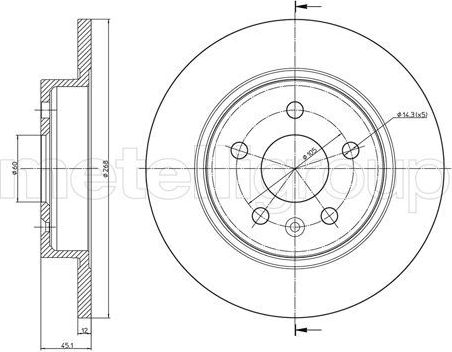 Тормозной диск Trusting задний для Chevrolet Aveo II 2013-2015. Артикул DF1424