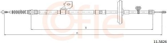 Трос ручника (тросик ручного тормоза) Cofle. Артикул 92.11.5826
