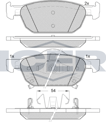 Тормозные колодки Icer. Артикул 181893