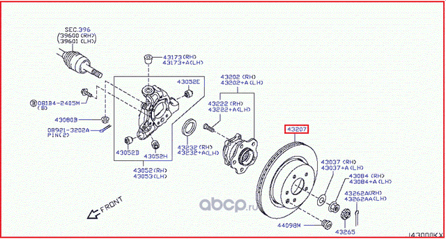 Тормозной диск Nissan. Артикул 432061CA0A