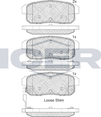 Тормозные колодки Icer задние для Nissan Maxima A32 1997-2000. Артикул 181667
