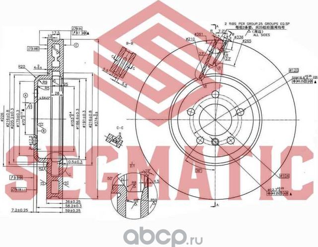 ДИСК ТОРМОЗНОЙ (Segmatic). Артикул SBD30093428
