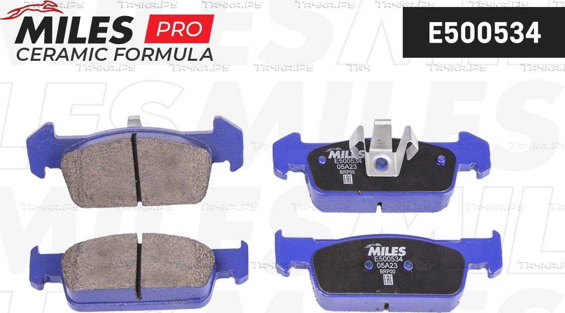 Тормозные колодки Miles (Керамика) передние для Renault Logan II 2013-2026. Артикул E500534