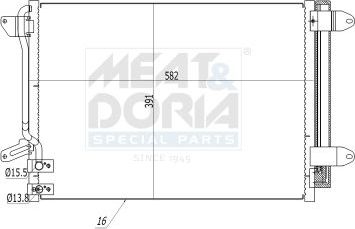 Радиатор кондиционера (конденсатор) Meat & Doria. Артикул 991253