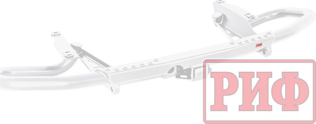 Бампер силовой РИФ задний c квадратом под фаркоп (белый) для Toyota Land Cruiser Prado 150 2009-2026. Артикул RIF150-20170W