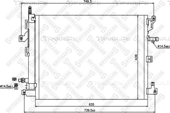 Радиатор кондиционера (конденсатор) Stellox. Артикул 10-45663-SX