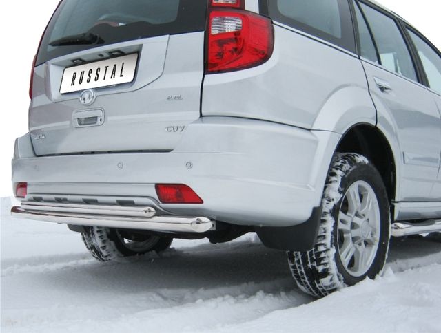 Защита RusStal заднего бампера d63/42 (дуга) для Great Wall Hover H3 2011-2014. Артикул GH3Z-000305