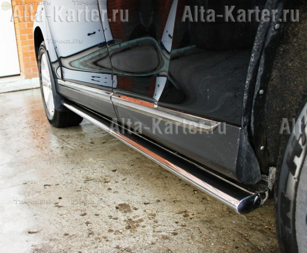 Защита порогов RusStal труба d75х42 овал для Citroen C-Crosser 2007-2013. Артикул CCO-000175