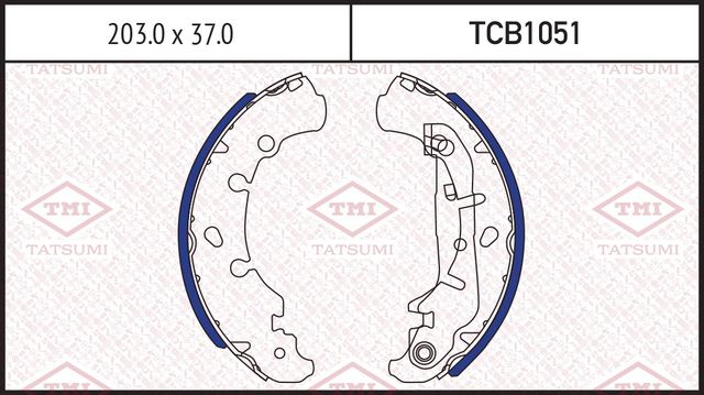 Тормозные колодки барабанные FORD FIESTA 1.25-1.8D 95-/FUSION 1.25-1.6D 00-/MAZD (Tatsumi). Артикул TCB1051