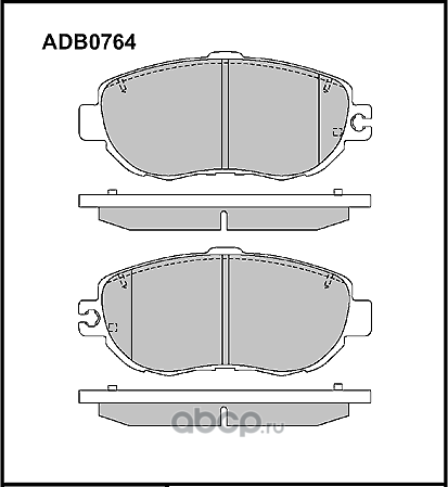 Колодки торм. Allied Nippon ADB 0764 к-т Toyota (Д1). Артикул ADB0764