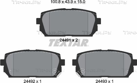 Тормозные колодки Textar. Артикул 2449101