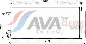 Радиатор кондиционера (конденсатор) AVA (алюминий). Артикул FTA5396D