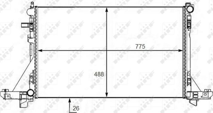 Радиатор охлаждения двигателя NRF. Артикул 58481