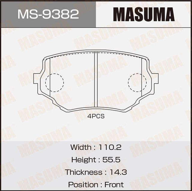 Тормозные колодки Masuma. Артикул MS-9382