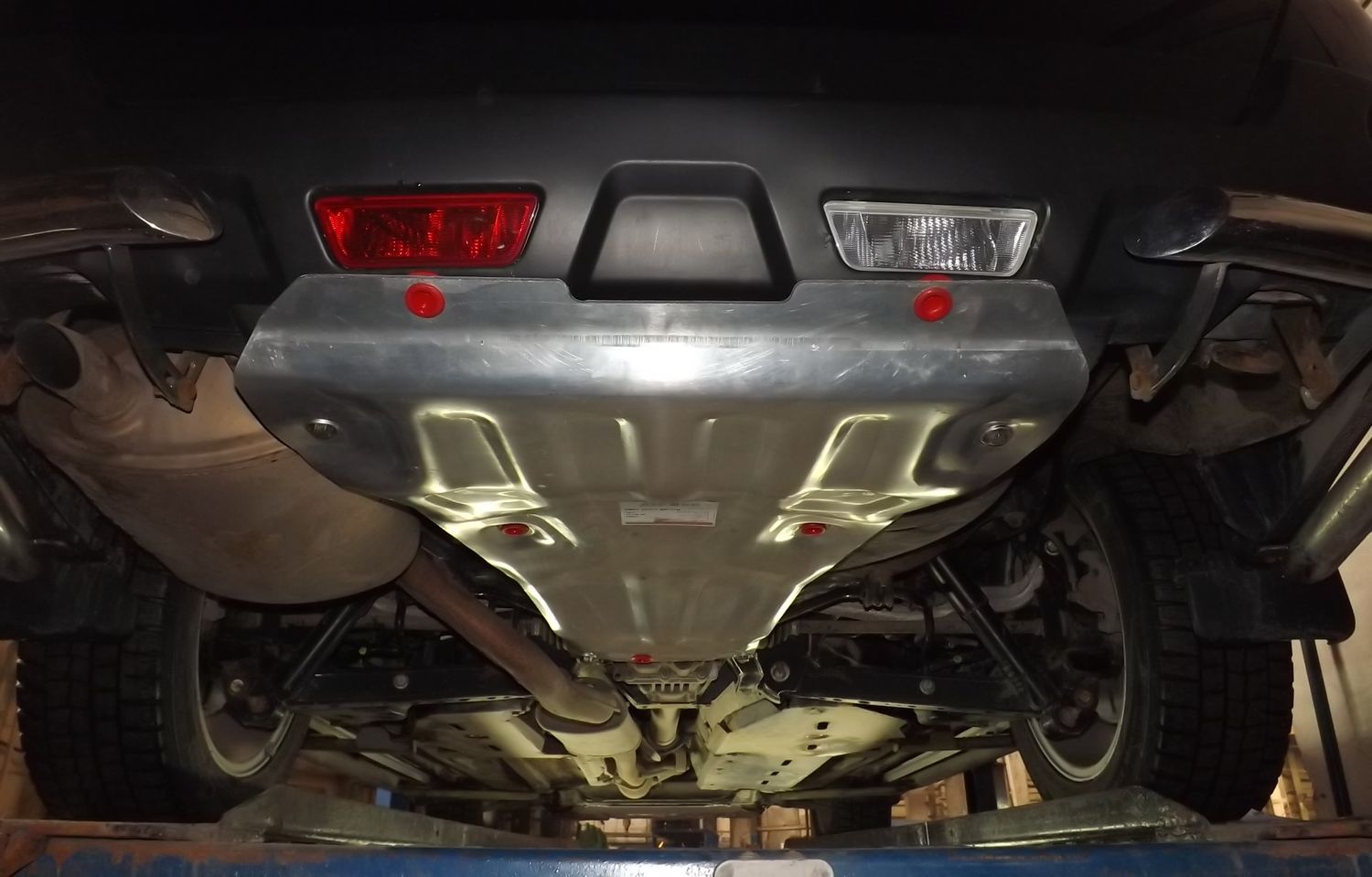 Защита алюминиевая Alfeco для заднего бампера Nissan X-Trail T31 2007-2014. Артикул ALF.15.37 AL4