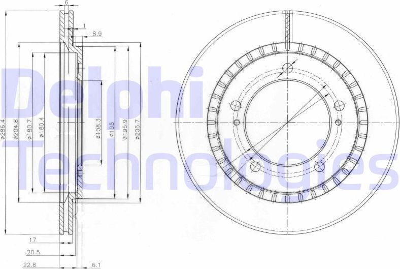 Тормозной диск Delphi. Артикул BG3820