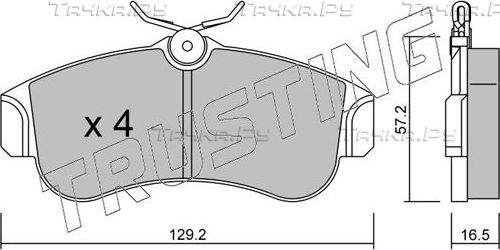 Тормозные колодки Trusting передние для Nissan Primera P10 1990-1996. Артикул 125.0