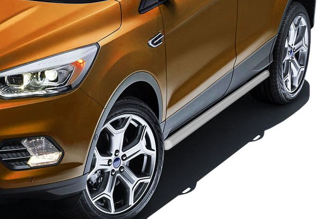 Пороги Slitkoff труба d57 для Ford Kuga II рестайлинг 2016-2019 Серебристые. Артикул FKG16-005S