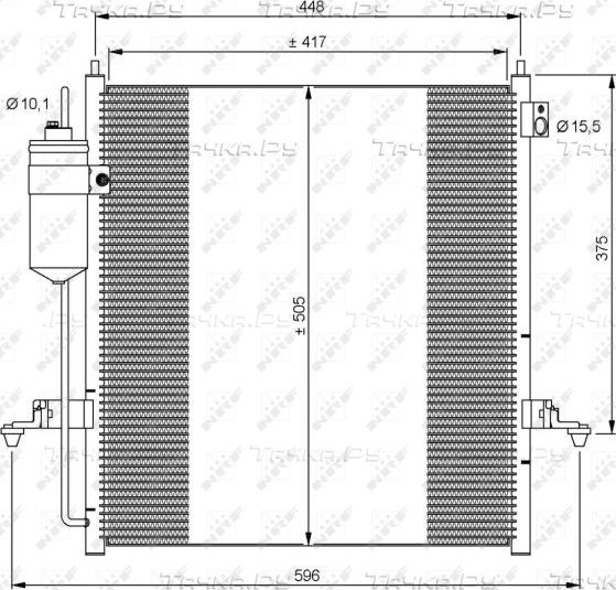 Радиатор кондиционера (конденсатор) NRF EASY FIT для Mitsubishi L200 IV 2005-2015. Артикул 35871