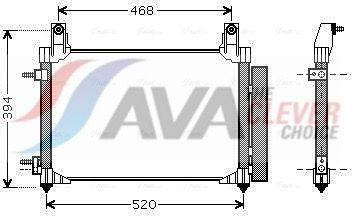 Радиатор кондиционера (конденсатор) AVA (алюминий). Артикул DW5081D