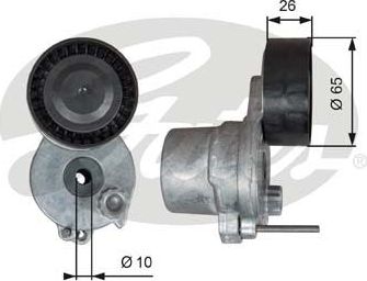 Натяжной ролик (натяжитель) приводного поликлинового ремня Gates DriveAlign®. Артикул T39338