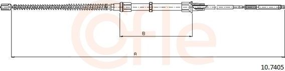 Трос ручника (тросик ручного тормоза) Cofle задний правый/левый для Volkswagen Vento 1991-1998. Артикул 10.7405