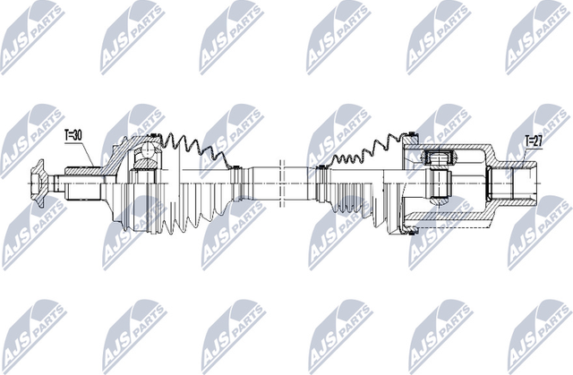 Полуось (привод в сборе, приводной вал) NTY. Артикул NPW-ME-077