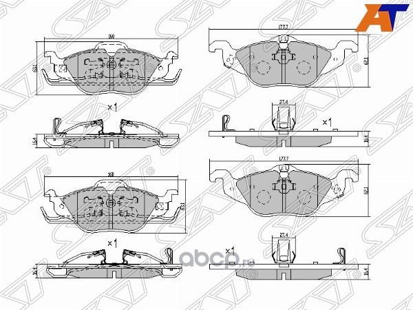 Колодки тормозные FR GM ASTRA GZAFIRA A (SAT). Артикул ST1605034