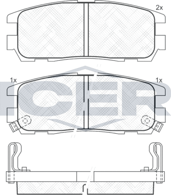 Тормозные колодки Icer задние для Isuzu Trooper II 1991-2004. Артикул 140991