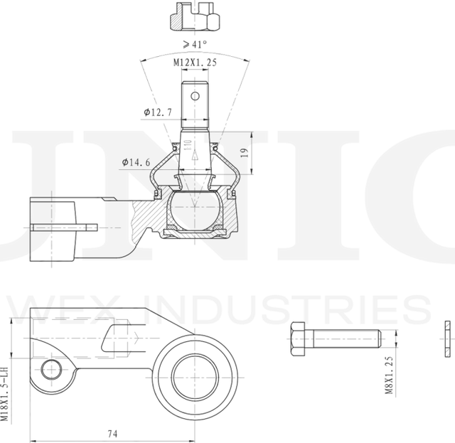 Наконечник рулевой тяги (Unio). Артикул SSP-10138