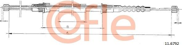 Трос ручника (тросик ручного тормоза) Cofle задний левый для Lancia Thesis 1980-1997. Артикул 11.6792