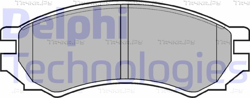 Тормозные колодки Delphi (Low-Metallic) передние для Nissan Primera P10 1990-1996. Артикул LP670