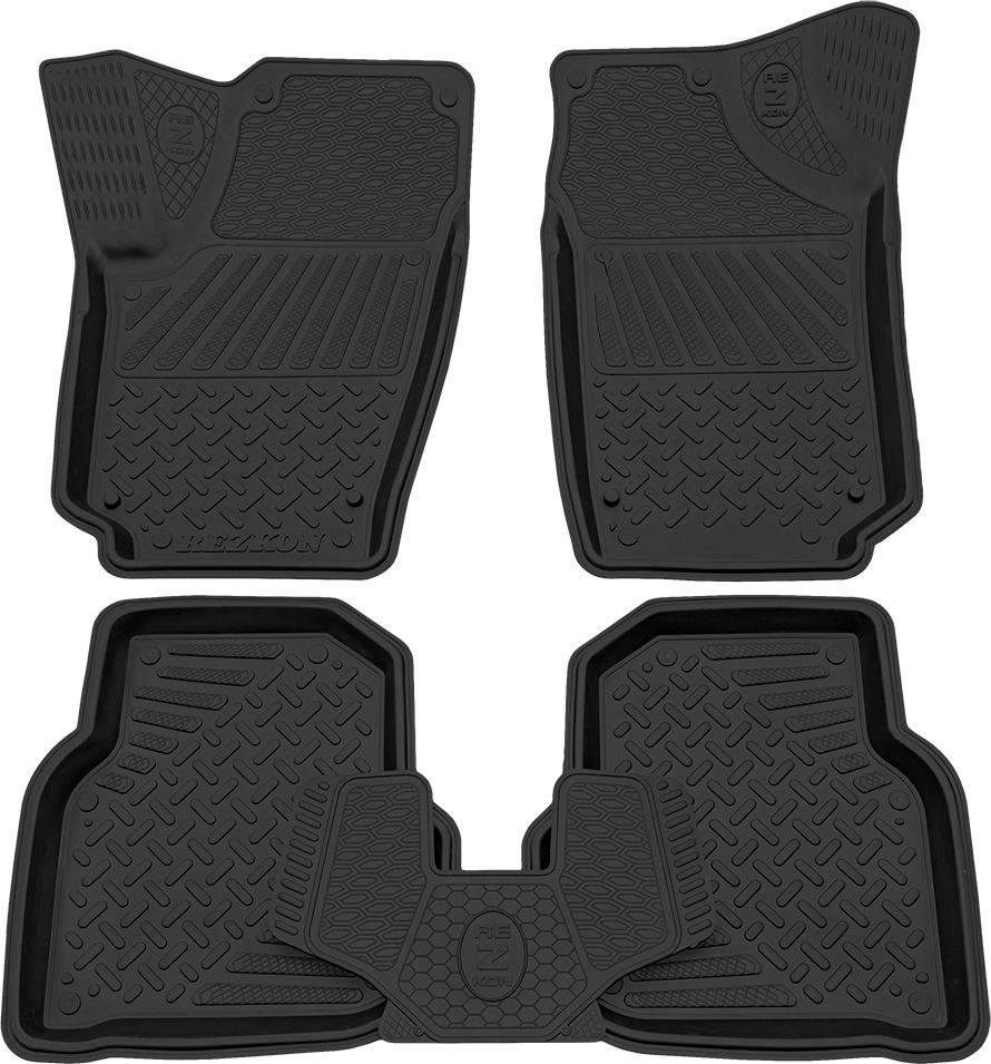 Коврики Rezkon резиновые для салона Volkswagen Polo V 2009-2026. Артикул 1035020100