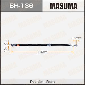 Тормозной шланг Masuma передний правый/левый для Nissan Cefiro A31 1994-1999. Артикул BH-136