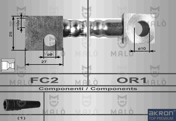 Тормозной шланг Malò. Артикул 8549
