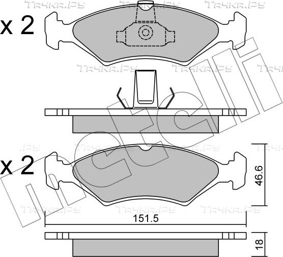 Тормозные колодки Metelli передние для Ford Fiesta IV 1995-2000. Артикул 22-0093-0
