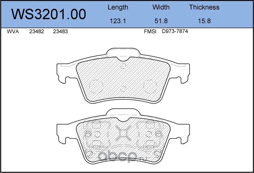 Колодки тормозные дисковые | зад | (Jeenice). Артикул WS3201.00