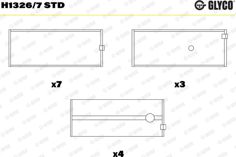 Вкладыши коренные Glyco. Артикул H1326/7 STD