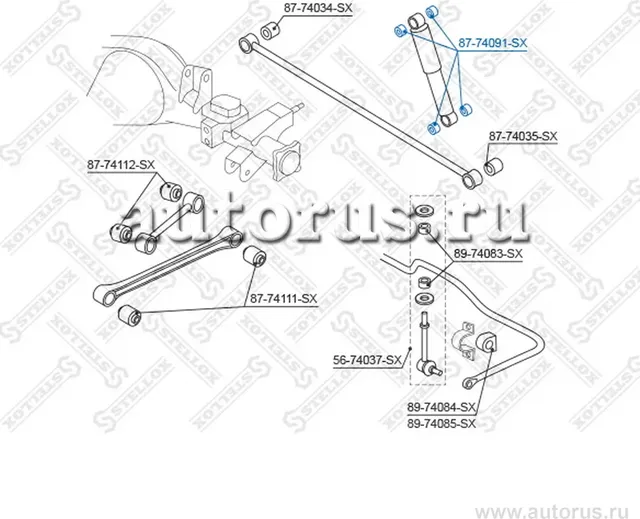 Сайлентблок NISSAN Terrano (R20) (93-),Serena C23M (92-) амортизатора заднего STELLOX. Артикул 8774091SX