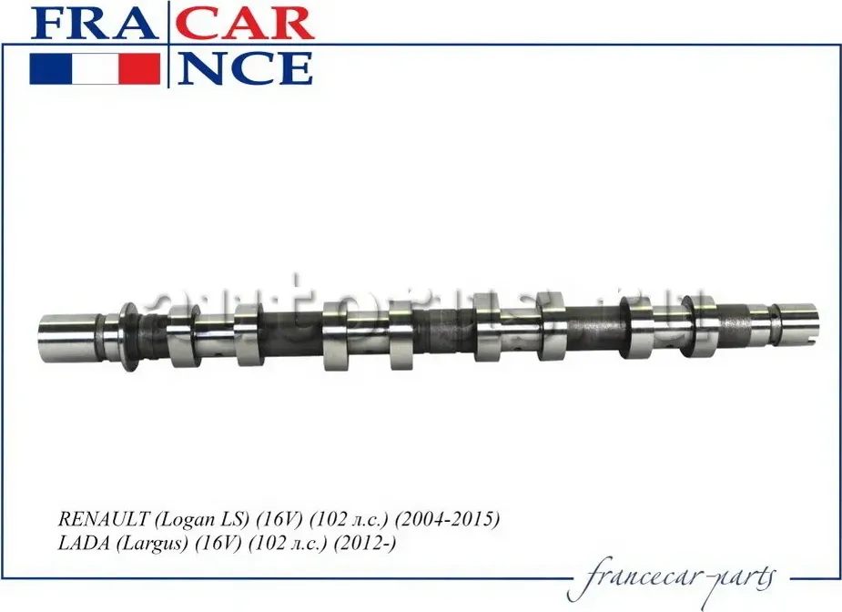 Распредвал RENAULT/LADA LOGAN/SANDERO/DUSTER/LARGUS 09- 1.6 16 кл.102 л.с. выпус (Francecar). Артикул FCR20V081