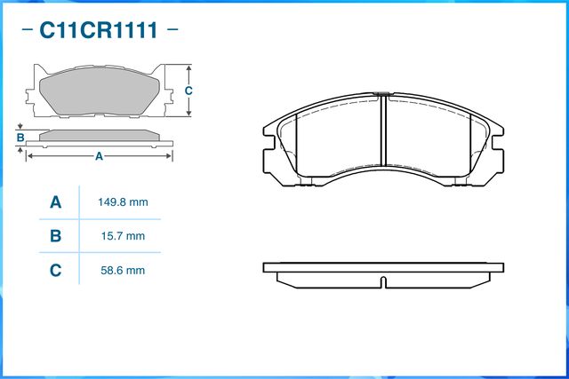 Колодки тормозные передние (Low Metallic) (Cworks). Артикул C11CR1111