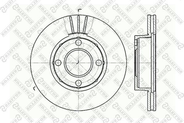 Тормозной диск Stellox передний для Audi Coupe I (B2) 1988-1988. Артикул 6020-4738V-SX