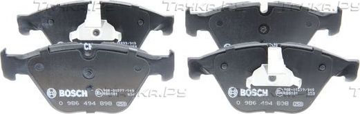 Тормозные колодки Bosch (Low-Metallic) передние для BMW 5 VI (F10/F11/F07) 2014-2017. Артикул 0 986 494 898