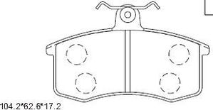 Тормозные колодки Asimco передние для Datsun mi-DO 2014-2026. Артикул KD8701