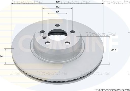 Тормозной диск Comline Comline передний для BMW 3 VII (G2x) 2020-2026. Артикул ADC5017V