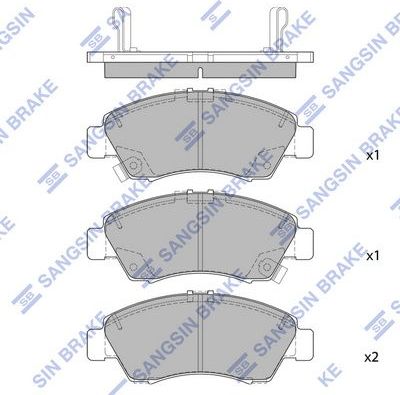 Тормозные колодки Sangsin Hi-Q. Артикул SP2032A